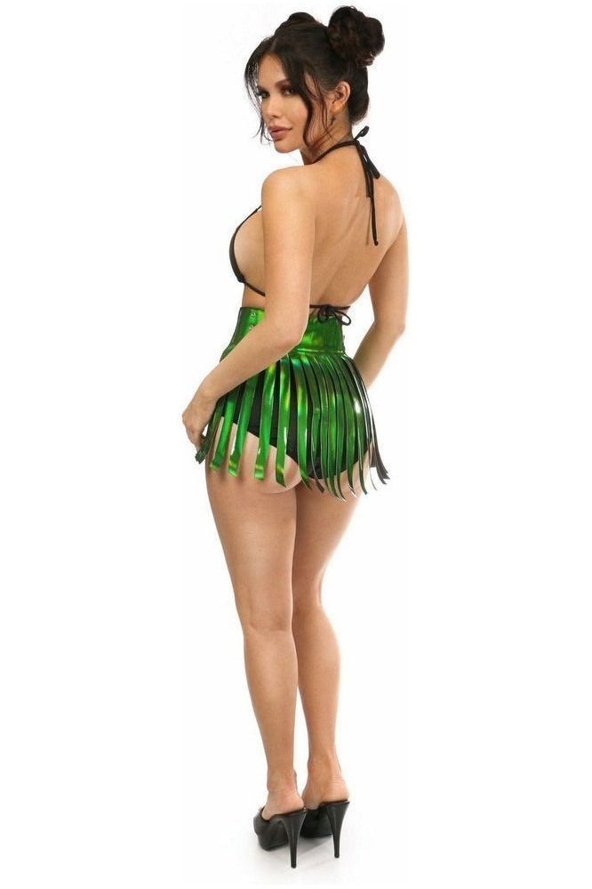 Green Holo Fringe Skirt - Daisy Corsets