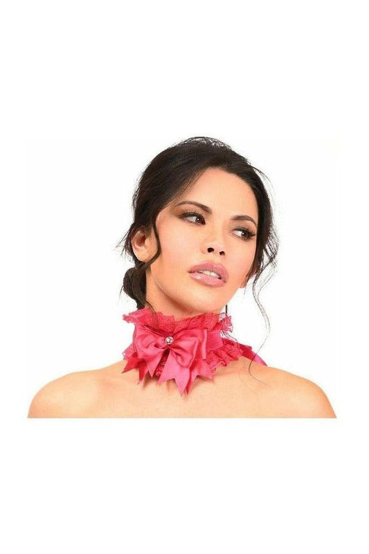 Kitten Collection Fuchsia/Fuchsia Lace Choker - Daisy Corsets