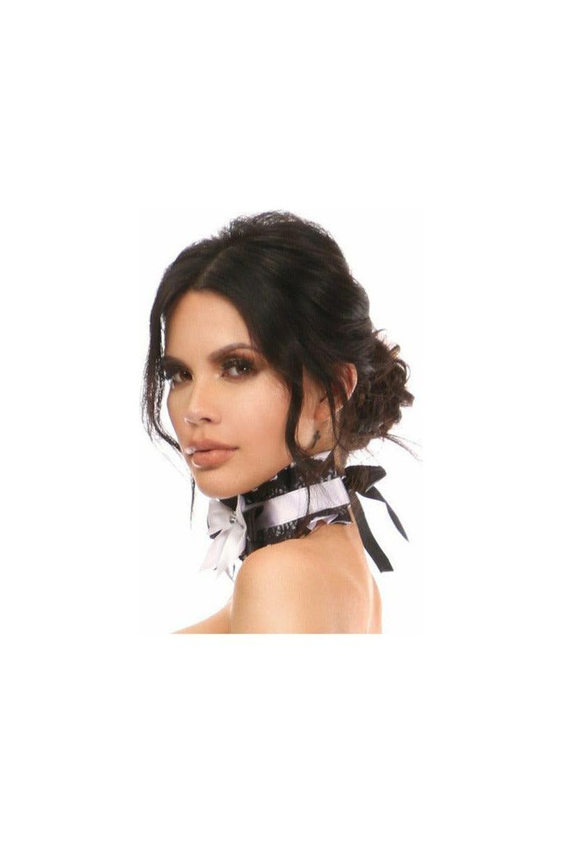Kitten Collection White/Black Lace Choker - Daisy Corsets