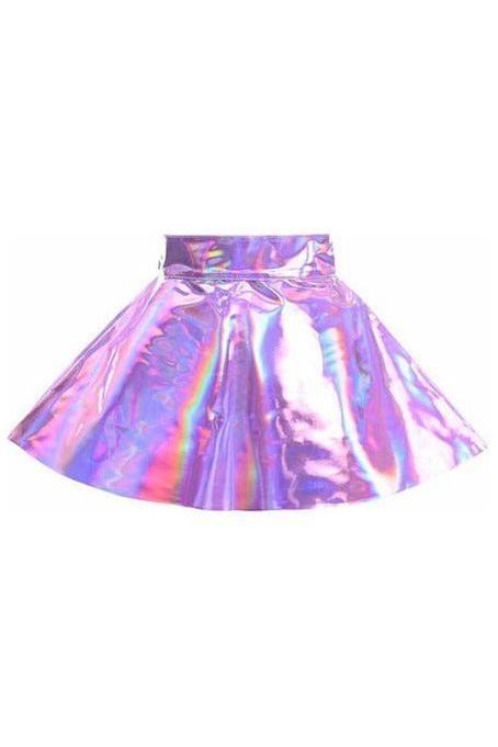 Lavender Holo Skater Skirt - Daisy Corsets