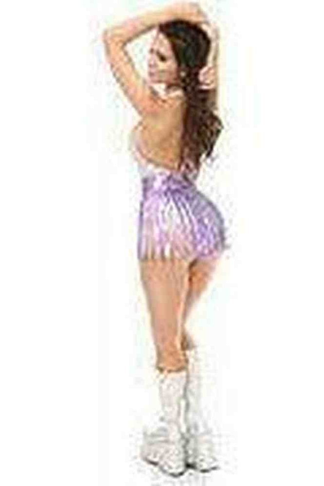 Lavender Hologram Fringe Mini Skirt - Daisy Corsets