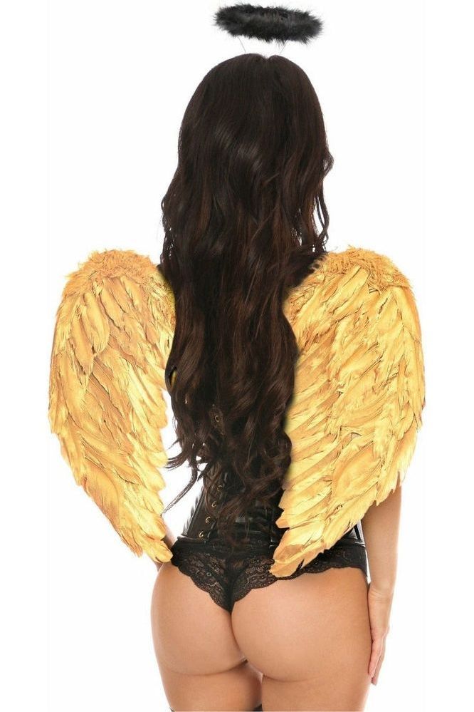 Lavish 3 PC Gold Gothic Angel Corset Costume - Daisy Corsets