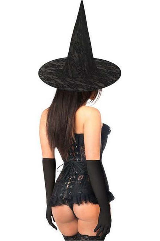 Lavish 3 PC Sheer Lace Witch Corset Costume - Daisy Corsets