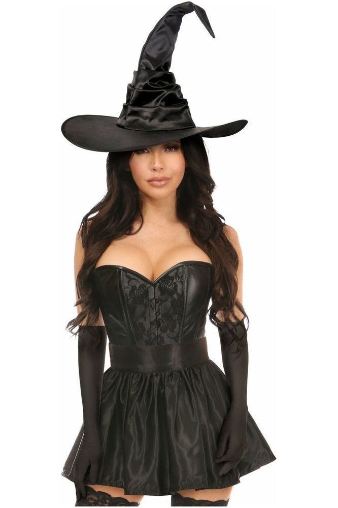 Lavish 4 PC Black Lace Witch Corset Costume - Daisy Corsets