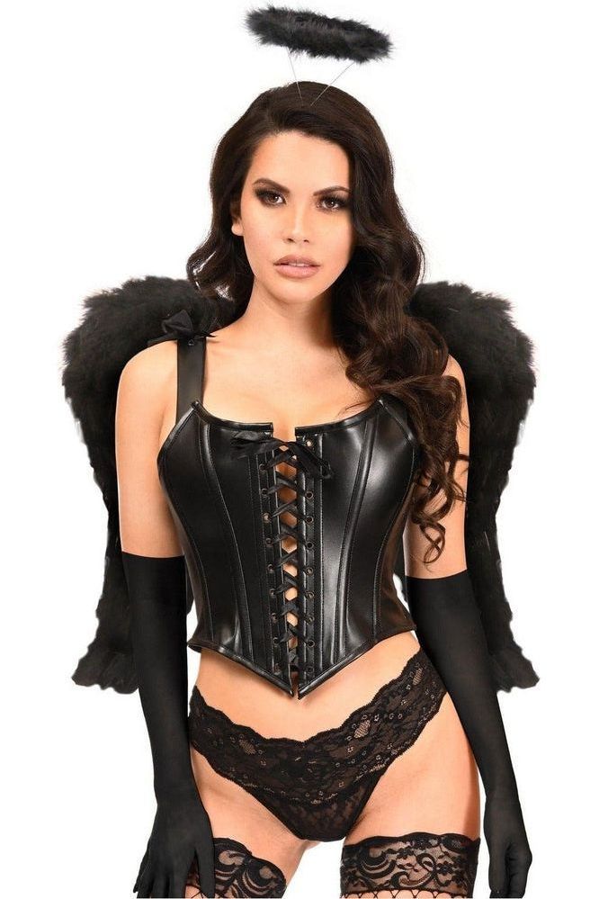 Lavish 4 PC Faux Leather Dark Angel Corset Costume - Daisy Corsets