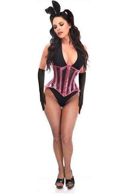 Lavish 4 PC Pink Festival Bunny Corset Costume - Daisy Corsets