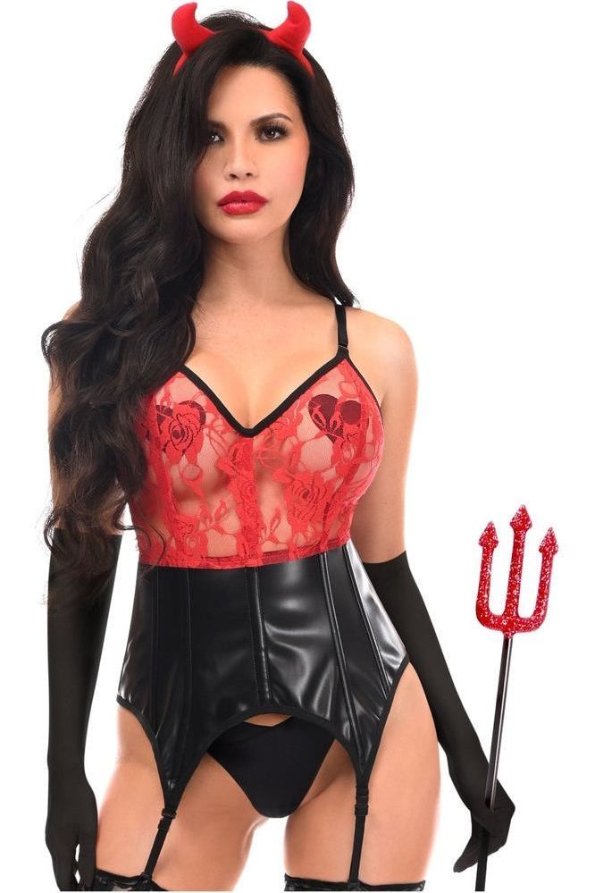 Lavish 4 PC Sexy Devil Lingerie Costume - Daisy Corsets
