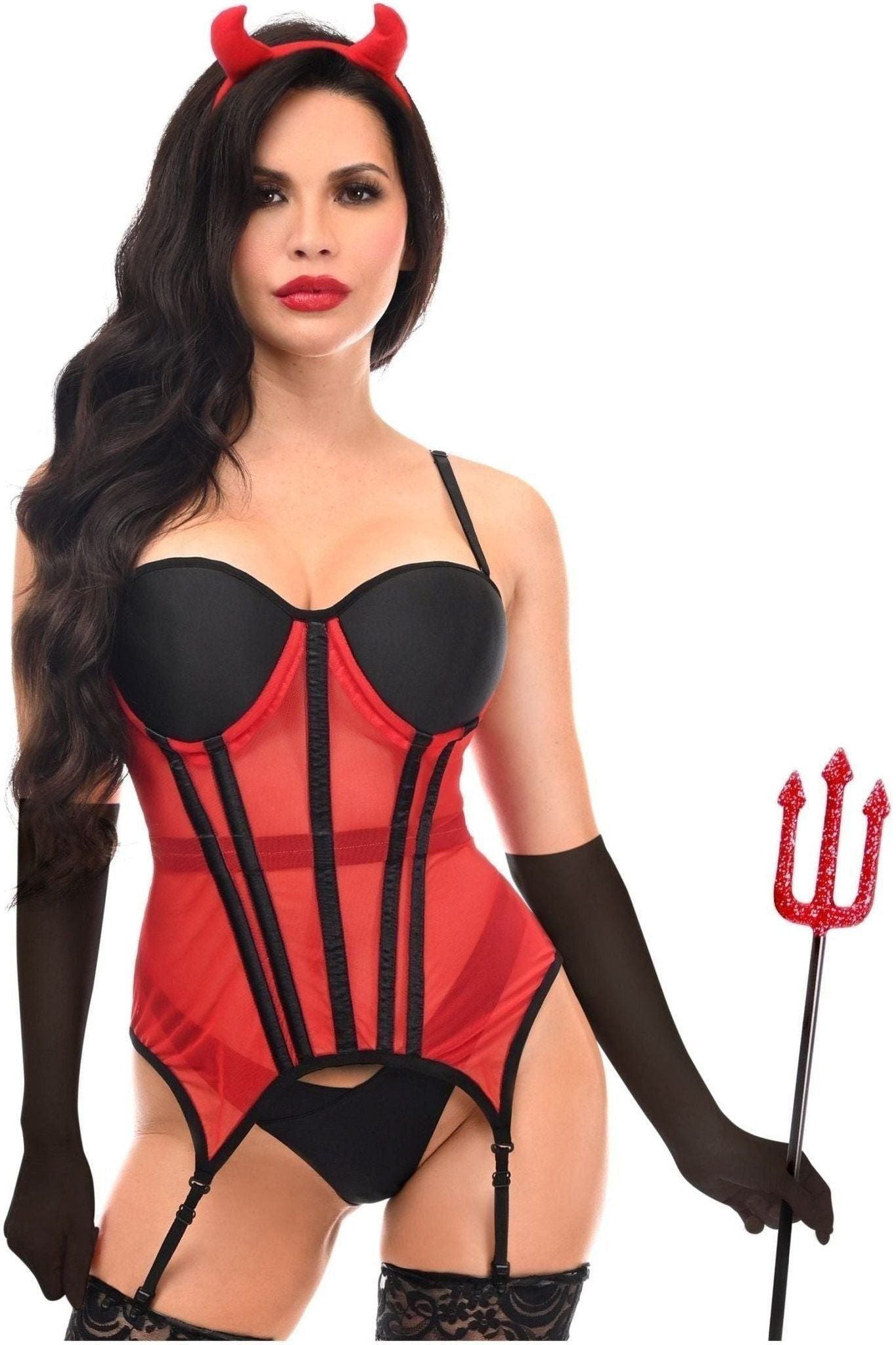 Lavish 4 PC Sexy Devilish Diva Lingerie Costume - Daisy Corsets