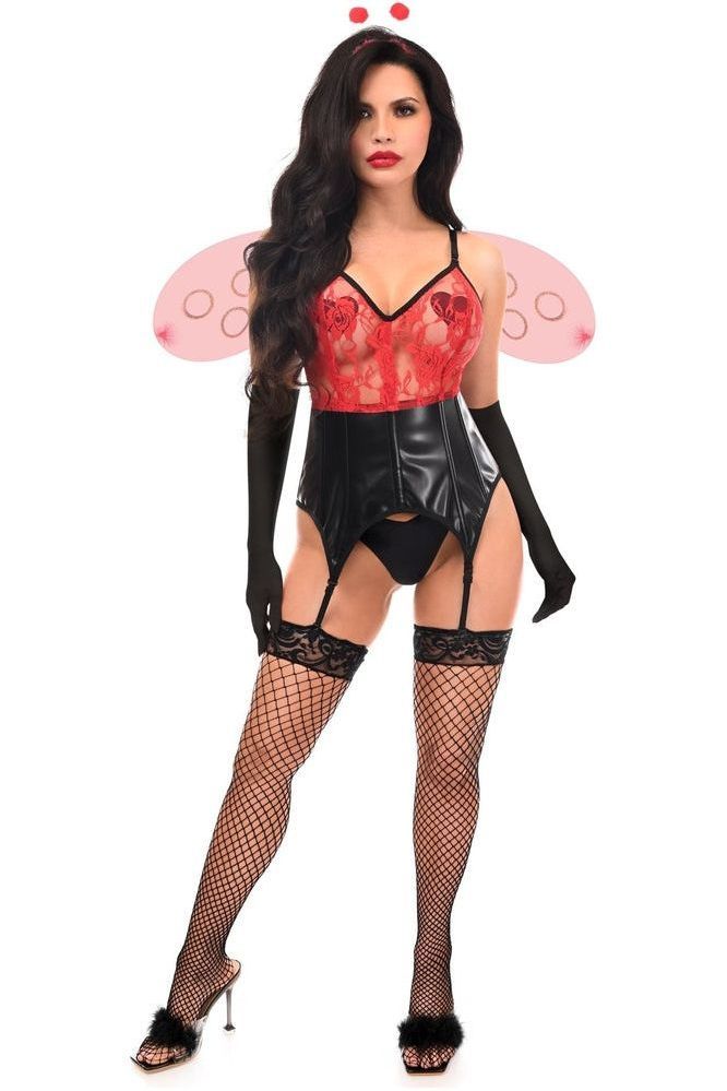 Lavish 4 PC Sexy Ladybug Lingerie Costume - Daisy Corsets