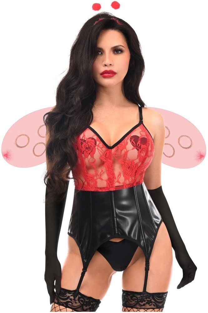 Lavish 4 PC Sexy Ladybug Lingerie Costume - Daisy Corsets