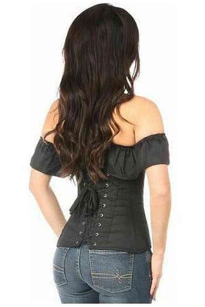 Lavish Black Cotton Off - The - Shoulder Corset - Daisy Corsets