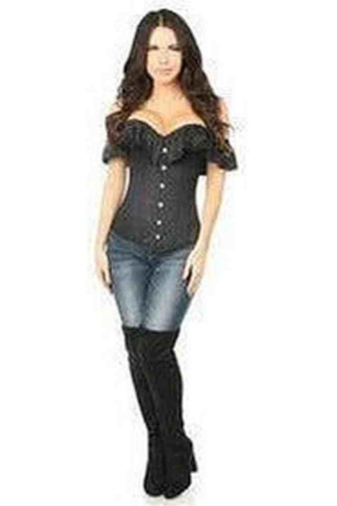 Lavish Black Cotton Off - The - Shoulder Corset - Daisy Corsets