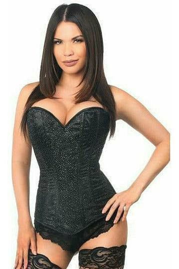 Lavish Black Glitter Side Zipper Corset - Daisy Corsets