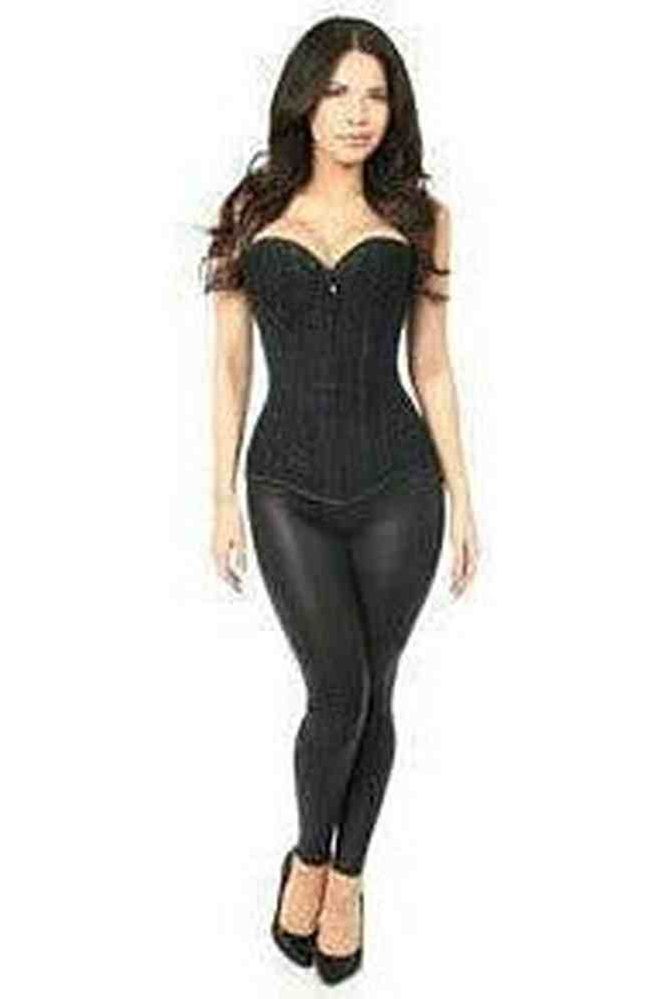 Lavish Black Lace Front Zipper Corset - Daisy Corsets