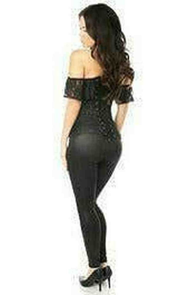 Lavish Black Lace Off - The - Shoulder Corset - Daisy Corsets
