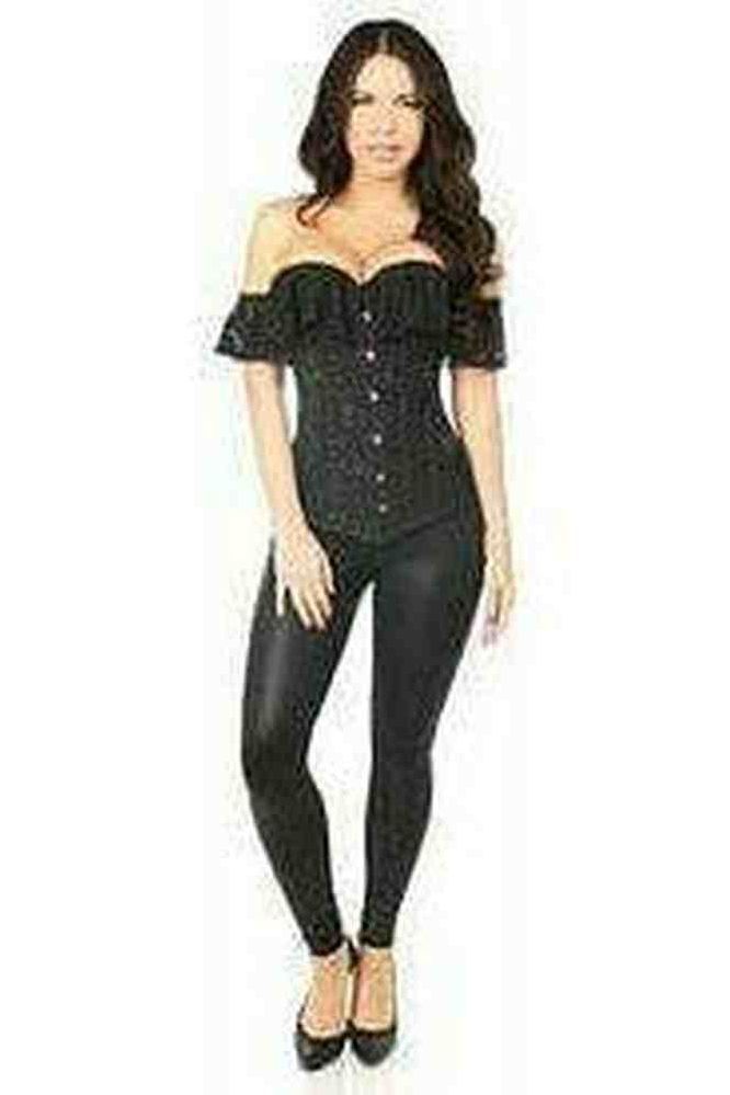 Lavish Black Lace Off - The - Shoulder Corset - Daisy Corsets