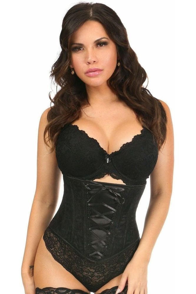 Lavish Black Lace - Up Underbust Corset w/Black Lace - Daisy Corsets