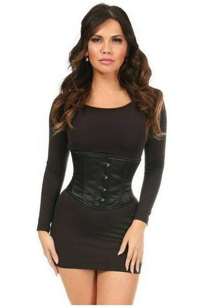 Lavish Black Satin Mini Cincher - Daisy Corsets