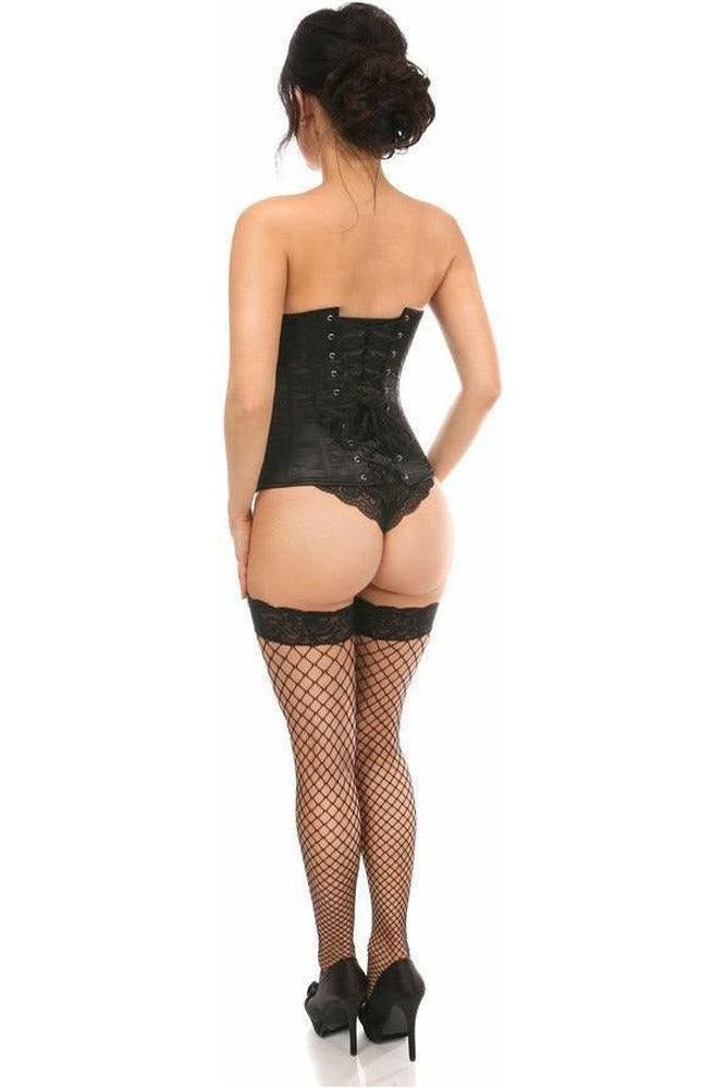 Lavish Black Satin Open Bust Underwire Underbust Corset - Daisy Corsets