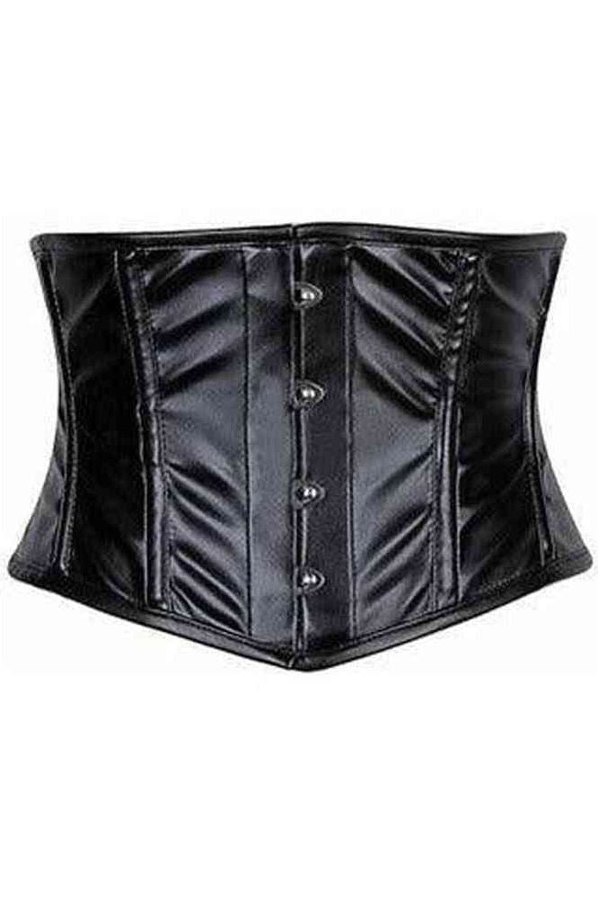 Lavish Black Wet Look Waist Cincher Corset - Daisy Corsets