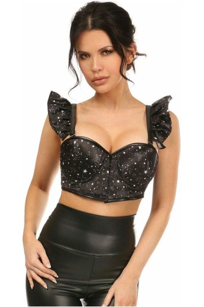 Lavish Celestial Underwire Bustier Top w/Removable Ruffle Sleeves - Daisy Corsets