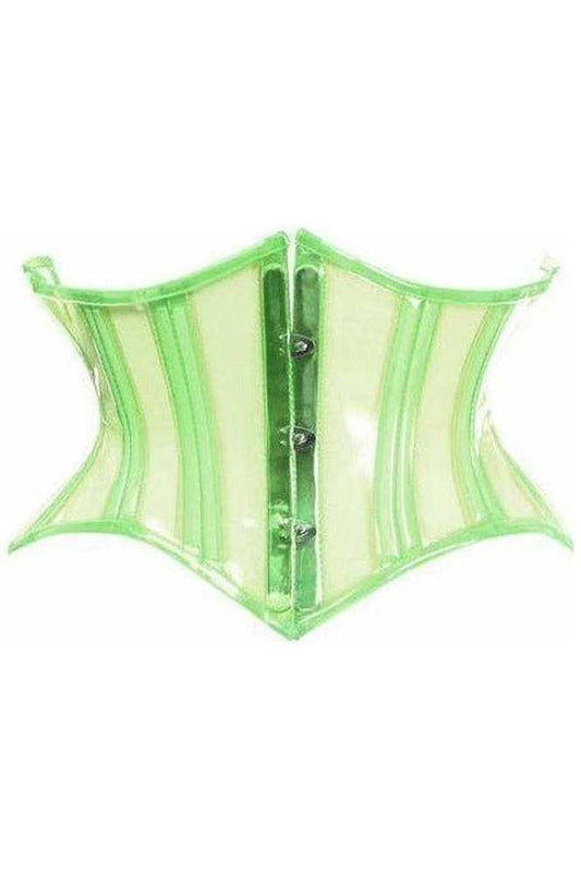 Lavish Clear Green Curvy Cut Mini Cincher Corset - Daisy Corsets