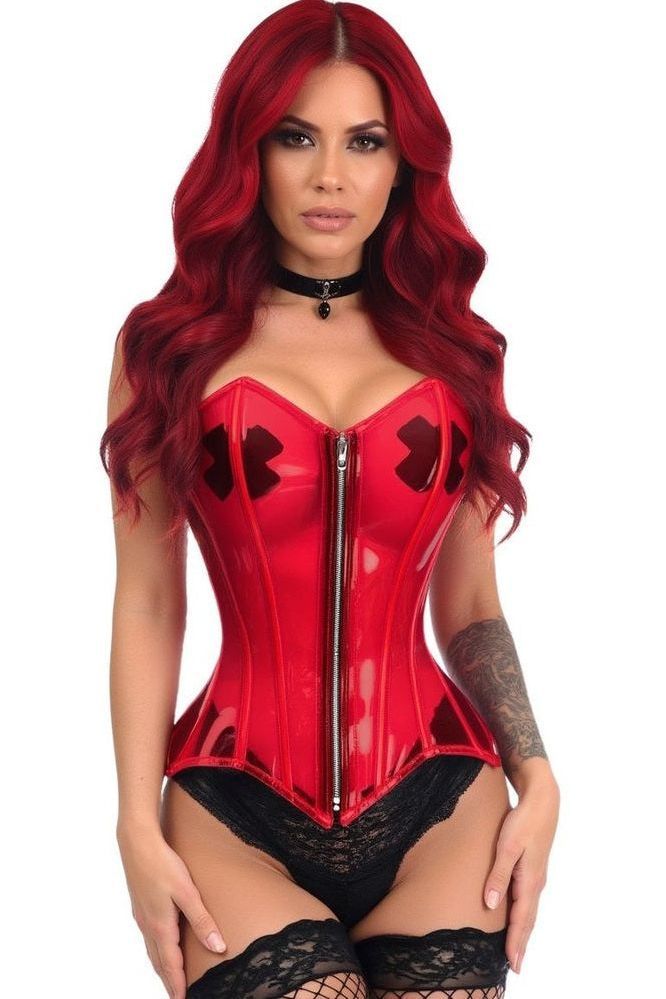 Lavish Clear Red Overbust Corset - Daisy Corsets