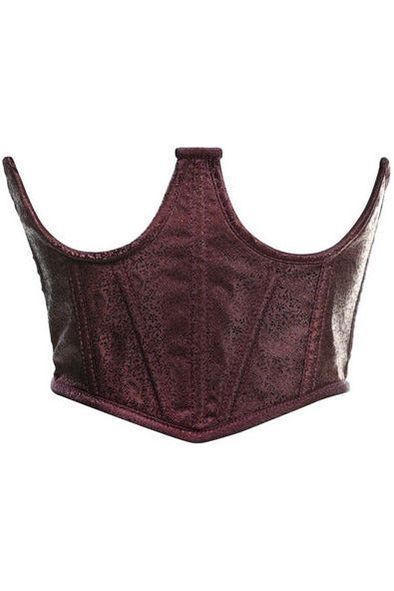 Lavish Dark Brown Brocade Open Cup Waist Cincher - Daisy Corsets