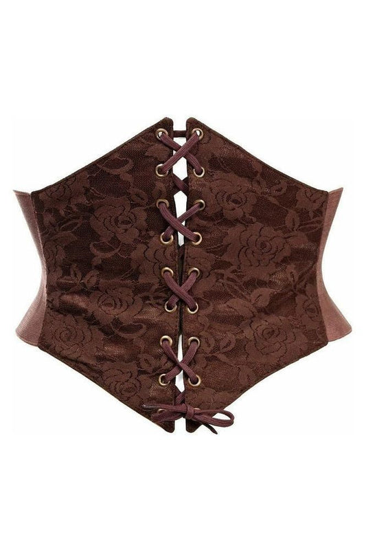 Lavish Dark Brown Lace Corset Belt Cincher - Daisy Corsets