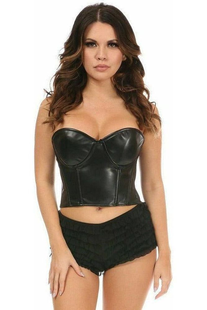 Lavish Faux Leather Underwire Bustier - Daisy Corsets