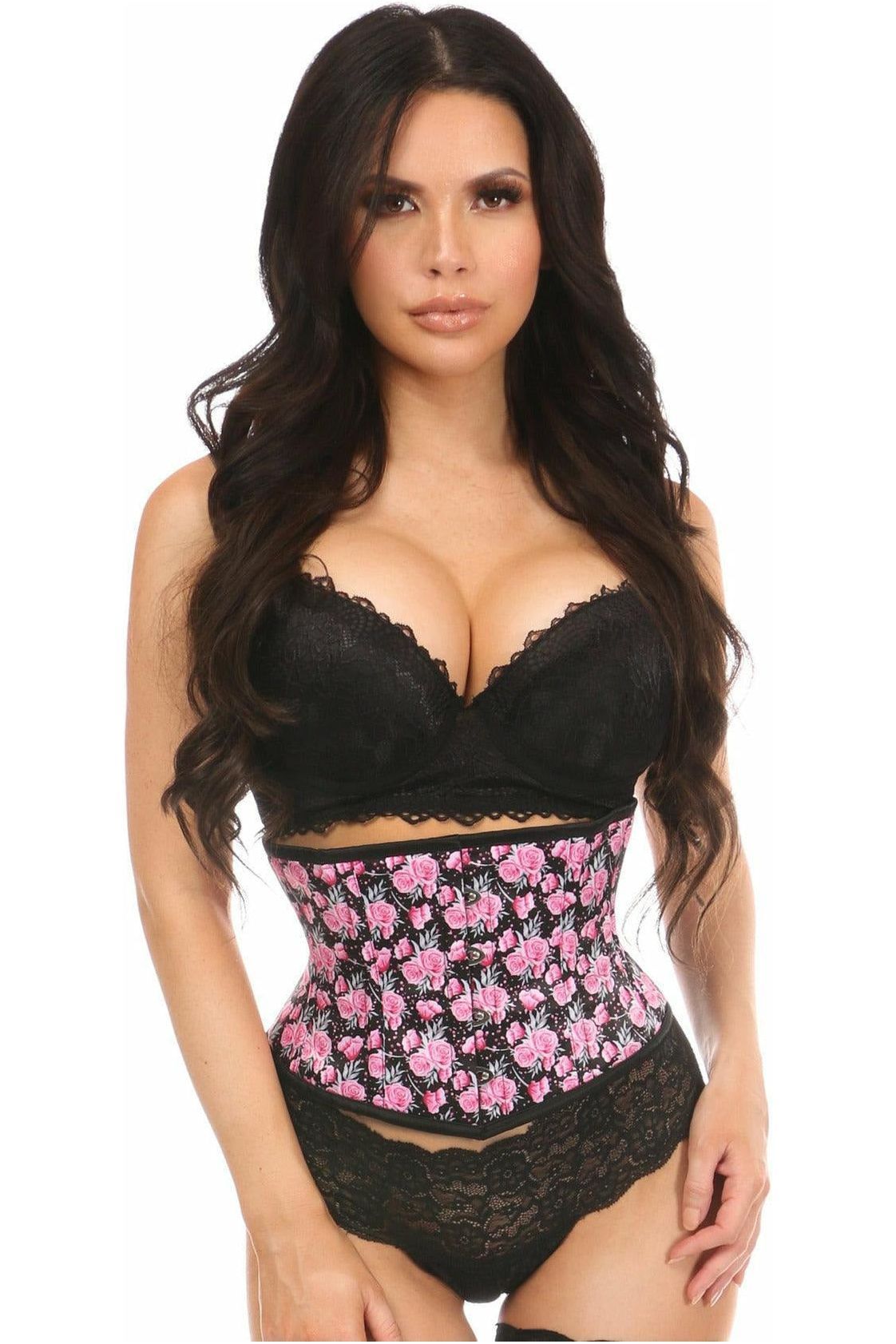 Lavish Floral Print Mini Cincher - Daisy Corsets