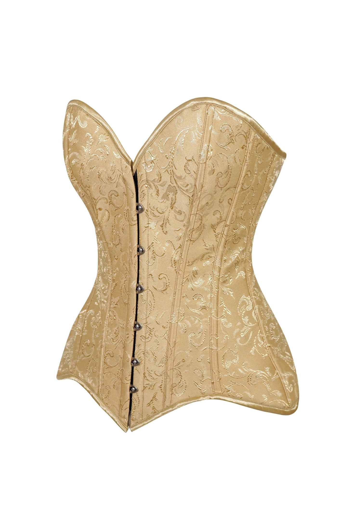 Lavish Gold Brocade Overbust Corset W/Busk Closure - Daisy Corsets