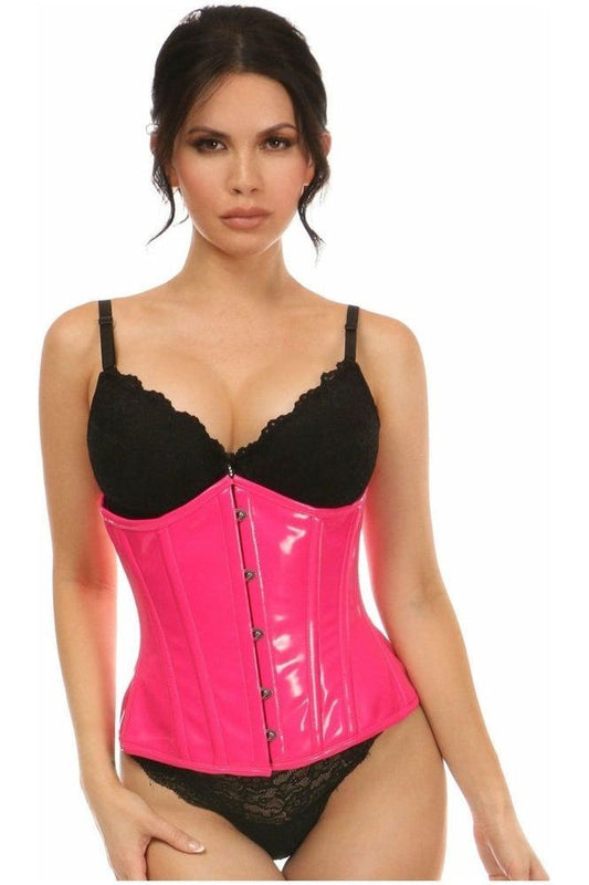 Lavish Hot Pink Patent Underbust Corset - Daisy Corsets