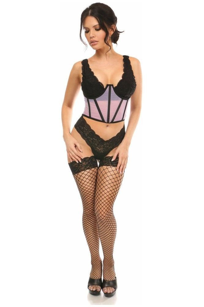 Lavish Lavender Mesh Open Cup Waist Cincher - Daisy Corsets