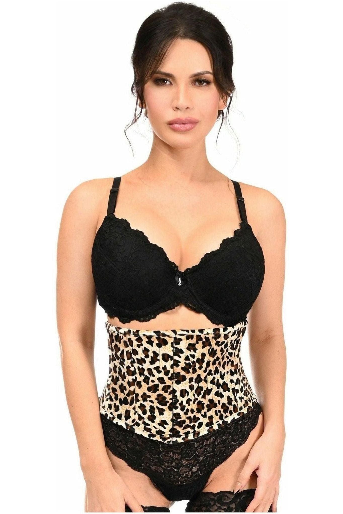 Lavish Leopard Velvet Mini Cincher Corset - Daisy Corsets