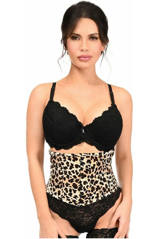 Lavish Leopard Velvet Mini Cincher Corset - Daisy Corsets