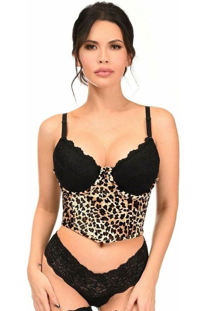 Lavish Leopard Velvet Underwire Open Cup Cincher Corset - Daisy Corsets