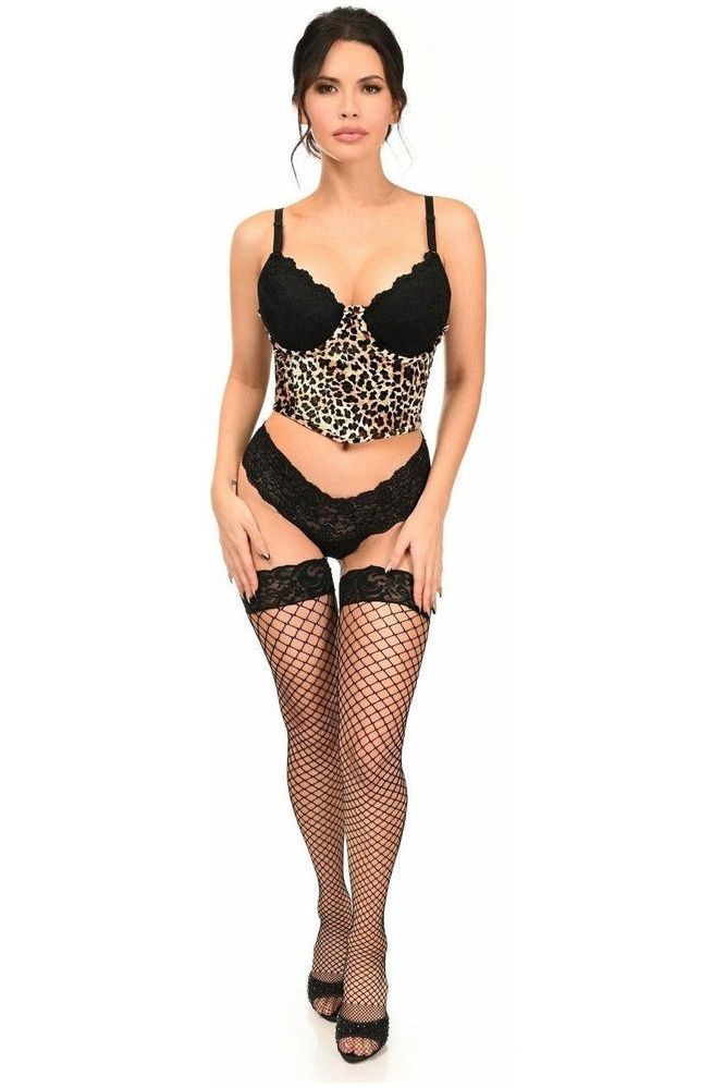Lavish Leopard Velvet Underwire Open Cup Cincher Corset - Daisy Corsets