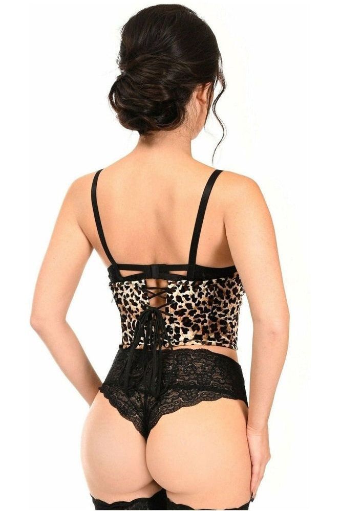 Lavish Leopard Velvet Underwire Open Cup Cincher Corset - Daisy Corsets