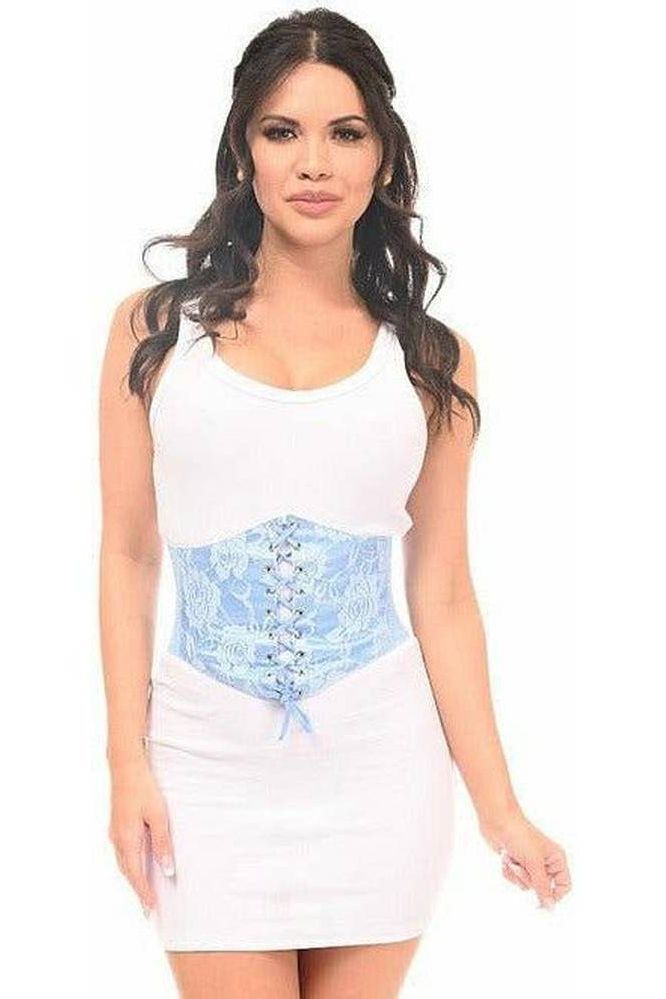 Lavish Lt Blue Lace Corset Belt Cincher - Daisy Corsets