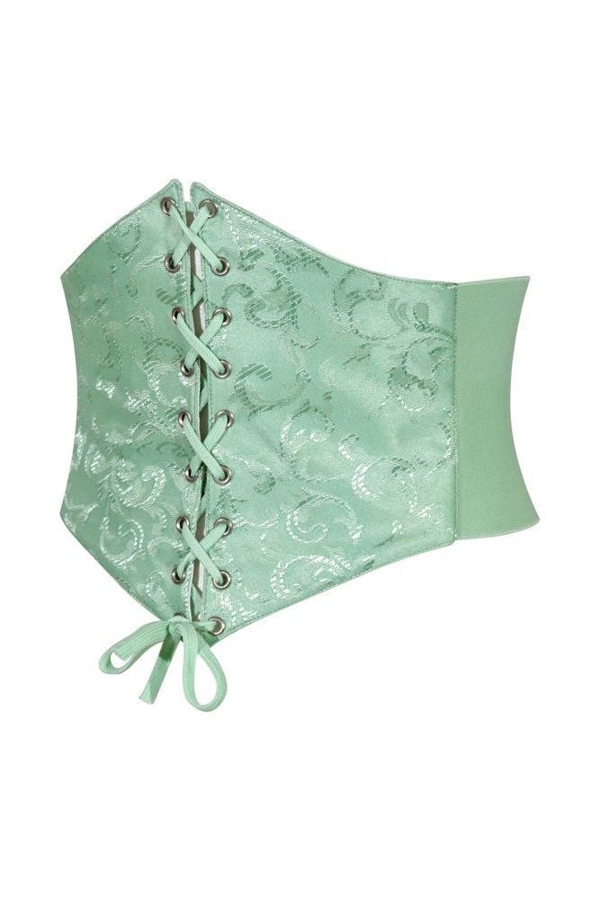Lavish Mint Green Brocade Corset Belt Cincher - Daisy Corsets