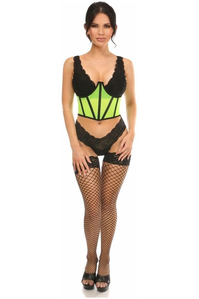 Lavish Neon Green Mesh Open Cup Waist Cincher - Daisy Corsets