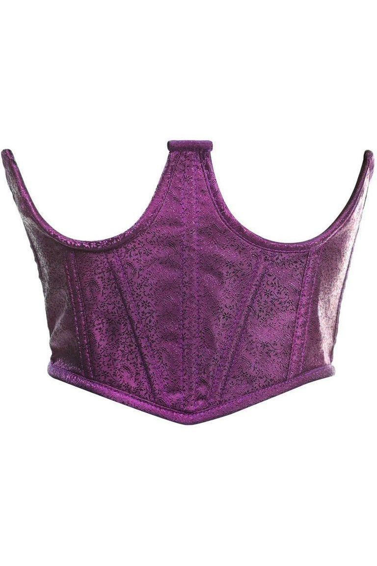 Lavish Plum Brocade Open Cup Waist Cincher - Daisy Corsets