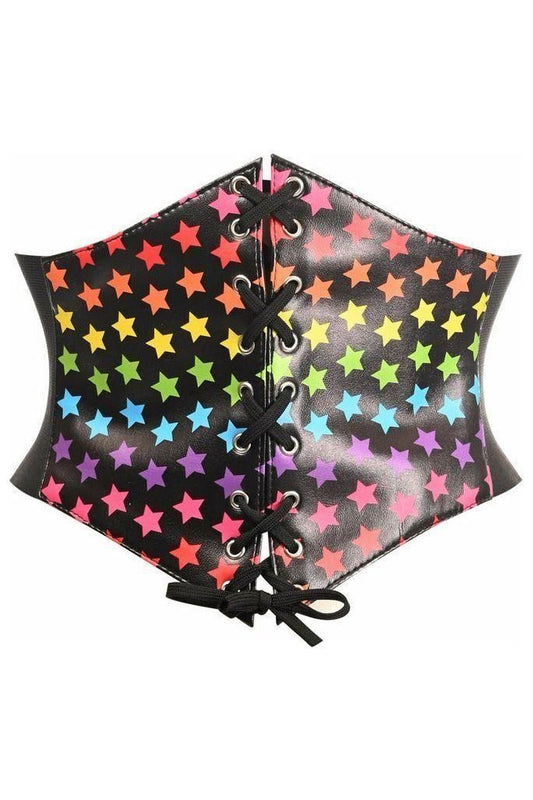 Lavish Rainbow Stars Lace - Up Corset Belt Cincher - Daisy Corsets