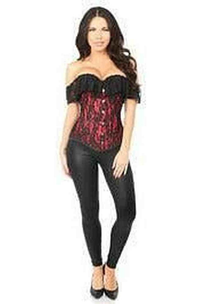 Lavish Red Lace Off - The - Shoulder Corset - Daisy Corsets