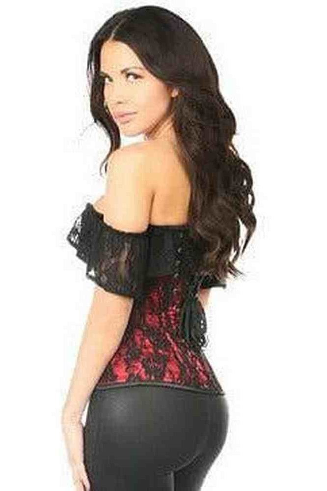 Lavish Red Lace Off - The - Shoulder Corset - Daisy Corsets
