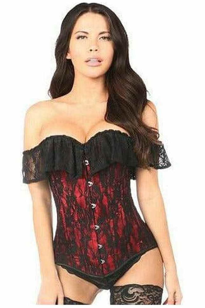 Lavish Red Lace Off - The - Shoulder Corset - Daisy Corsets