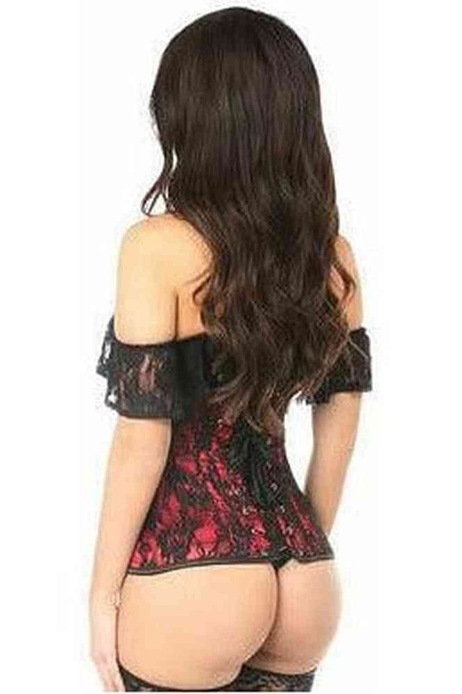 Lavish Red Lace Off - The - Shoulder Corset - Daisy Corsets