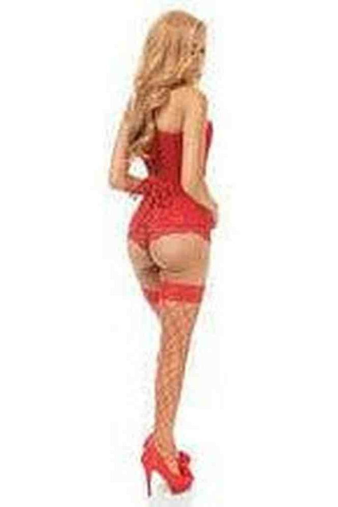 Lavish Red Lace Overbust Corset�� - Daisy Corsets