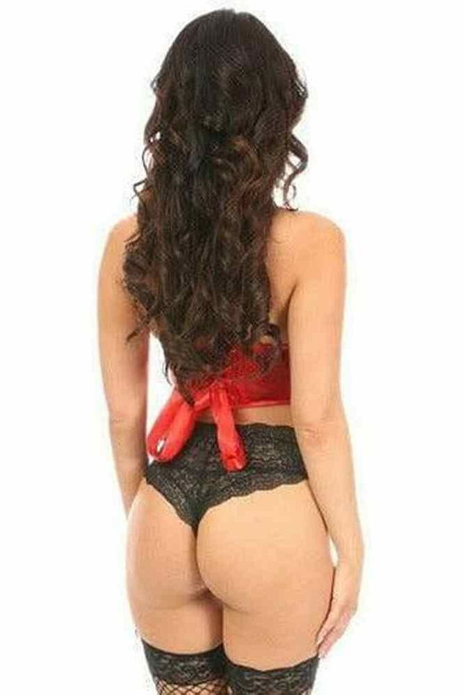Lavish Red Lace Underwire Short Bustier - Daisy Corsets